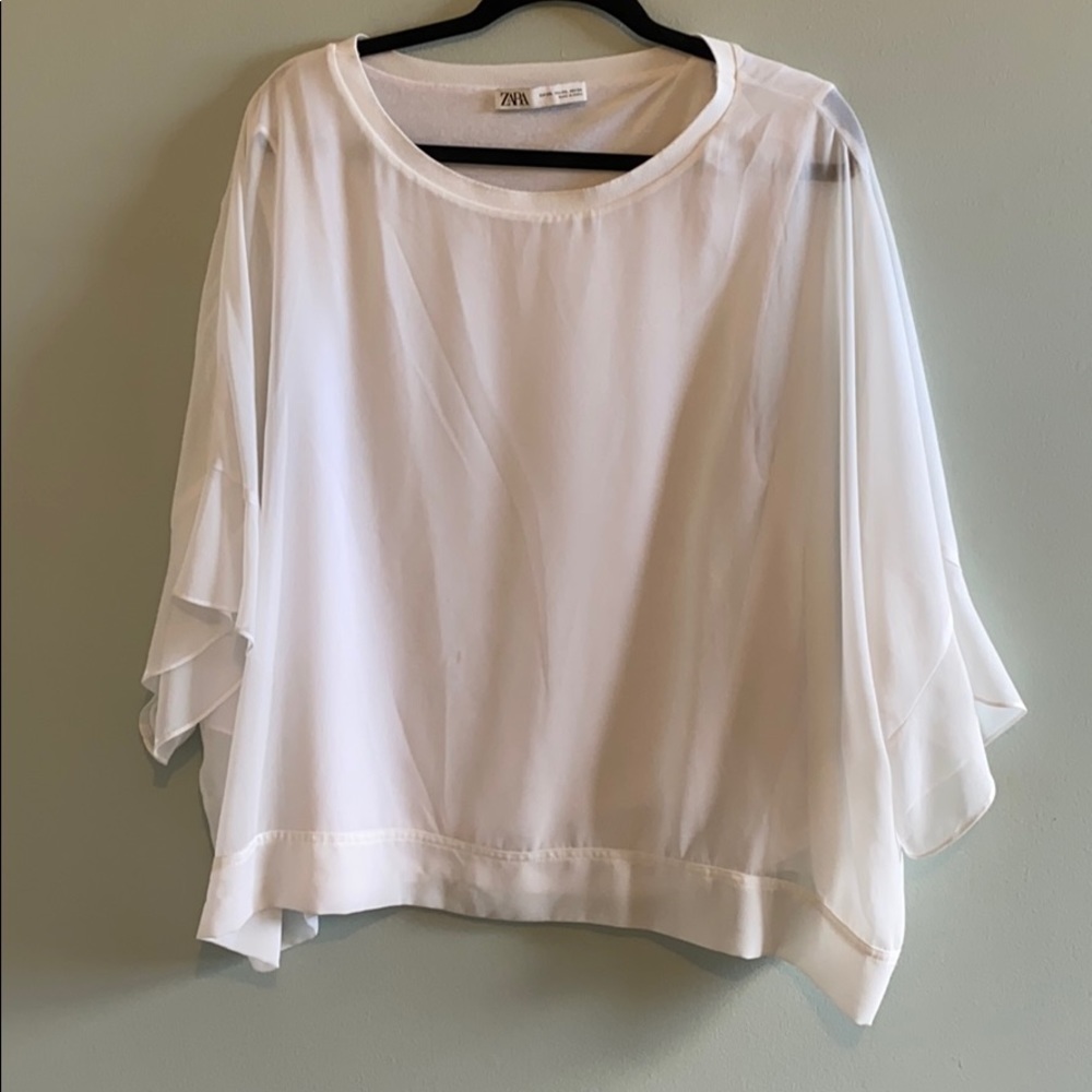 Oversized White Drape Top